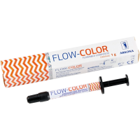 FLOW-COLOR оранжевый - микрогибридный светоотверждаемый композит типа "flow"с фтором, 1г., ARCONA