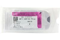 УЛЬТРАСОРБ мононить из сополимера гликолида и капролактона L=75см USP 5/0 HS-15 "Линтекс"