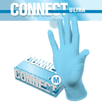 Перчатки нитриловые CONNECT ULTRA голубые M (7½) 50 пар, INTCO