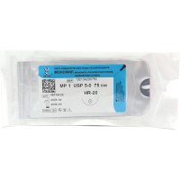 Монофил - мононить полипропиленовая нерассасывающаяся синяя, L=75см., USP 5/0, HR-20, ООО "Линтекс"