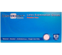 Перчатки "DISPODENT" медицинские, латексные, текстурированные, смотровые, размер (5-6) XS, 100 шт