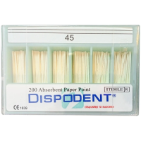 Штифты бумажные абсорбирующие 02 №45 (200 шт) Dispodent