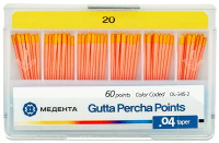 Гуттаперчевые штифты 04 №20 60шт/уп, (МЕТА)