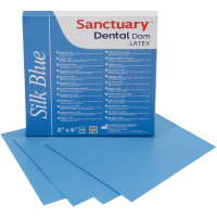 Латексные листы Dental Dam голубой шелк, тонкий, 152 мм х 152 мм, мята (36 шт) Sanctuary