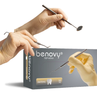 Перчатки латексные «BENOVY» DF181KU2 цвет: натуральный S 50 пар