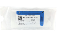 УНИФЛЕКС мононить поливинилиденфторидная синяя L=75см USP 3/0 HR-25 "Линтекс"