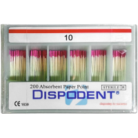 Штифты бумажные абсорбирующие 02 №10 (200 шт) Dispodent