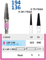 194136023 Фреза твс - пика - 023 розовый 2 пол.тонкие прямые лезвия со спиральной поперечной насечко
