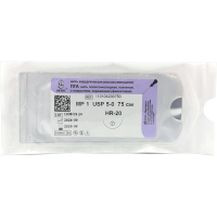 ПГА - нить полигликолидная, рассасывающаяся, фиолетовая, L=75см., USP 5/0, HR-20, "Линтекс"