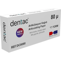 Бумага артикуляционная прямая, синяя / красная, 80 мкм, DC8080 (144 шт) Dentac