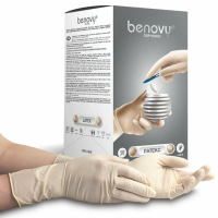 Перчатки латексные хирургические «BENOVY» B136K4 белые, р-р 7.5, 50 пар