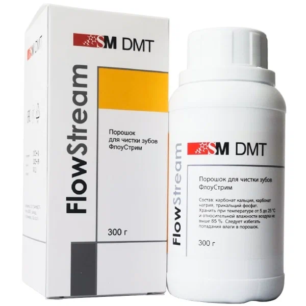 flowstream / флоустрим порошок для профессиональной чистки зубов, 300 г лимон, sm dmt