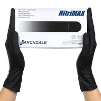 Перчатки нитриловые NitriMAX р-р: XS черные 3.5г - B788XS/B789XS (50 пар) ARCHDALE