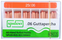 Гуттаперчевые штифты конус 06 №25 (60 шт) Spident