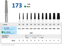 H173014 Бор алмазный H - конус усеченный - 014 серый HORICO