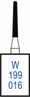 W199016 Бор алмазный W - конус закругленный - 016 серый - 1 штука, HORICO