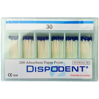 Штифты бумажные абсорбирующие 02 №30 (200 шт) Dispodent