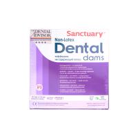 Безлатексные листы Dental Dam фиолетовый, средний, 152 мм х 152 мм, мята (15 шт) Sanctuary