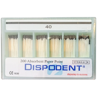 Штифты бумажные абсорбирующие 02 №40 (200 шт) Dispodent