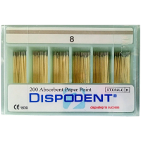Штифты бумажные абсорбирующие 02 №08 (200 шт) Dispodent