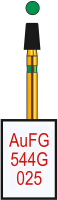 AuFG544G025 Бор алмазный FG - конус усеченный с закругленными краями - 025 зеленый HORICO