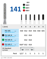 FG141C010 Бор алмазный FG - цилиндр закругленный - 010 красный HORICO купить в STOMMARKET.RU по цене 287 ₽