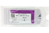 УЛЬТРАСОРБ - мононить из сополимера гликолида и капролактона, L=75см, USP 5/0, HS-20, "Линтекс"