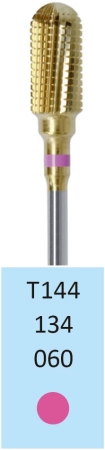 T144134060 Фреза твс-цилиндр - 060 розовый тонкие прямые лезвия со спиральной поперечной насечкой H