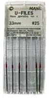 u-files - дрильборы для работы с уз приборами 33мм, №25, 6шт, mani