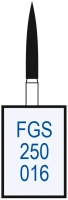 fgs250016 бор алмазный fg - пламя заостренное (хвостовик укороченный) - 016 серый horico
