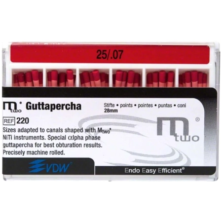 Гуттаперчевые штифты 07 Mtwo №25, 60шт., VDW