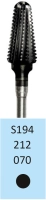 s194212070 фреза твс - конус - 070 черный насечка крестообр.зубчатая экстра-грубая  пласт. мягк.акри