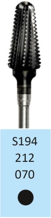 S194212070 Фреза твс - конус - 070 черный насечка крестообр.зубчатая экстра-грубая  пласт. мягк.акри