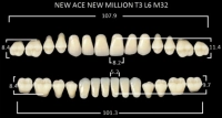 зубы акриловые new асе / new million цвет b2 фасон t3, l6 / m32 (28 шт) yamahachi