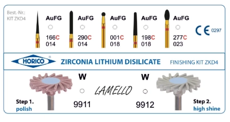 kit zkd4 набор для работы по циркону и керамике (боры, полиры) horico 
