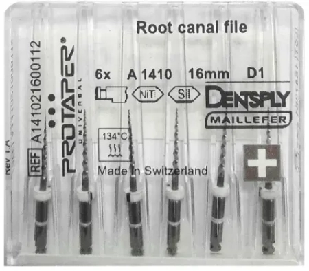 ProTaper / ПроТейпер машинные 16 мм D1 - для перелечивания (6 шт) Maillefer