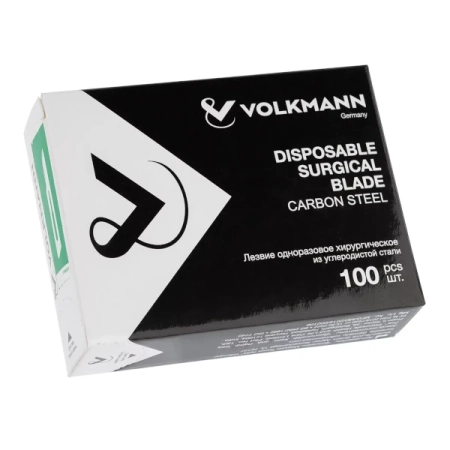 Лезвие для скальпеля №12 углеродистая сталь (100 шт) Volkmann