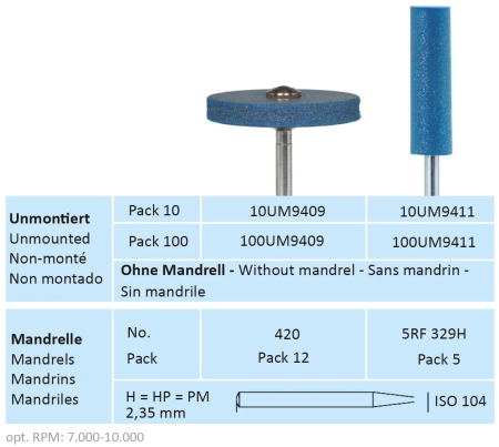 um9409 диск - карбид кремния на силиконовой связке - д/обработки хромокобальтовых сплавов, horico