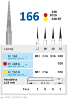 h166014 бор алмазный h - конус остроконечный - 014 серый horico