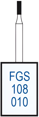 FGS108010 Бор алмазный FGS (313) - цилиндр  - 010 серый (хвостовик укороченный)HORICO