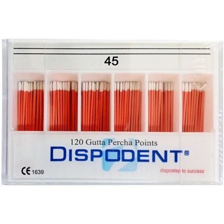 Штифты гуттаперчевые эндоканальные Dispodent № 45,  120 шт.
