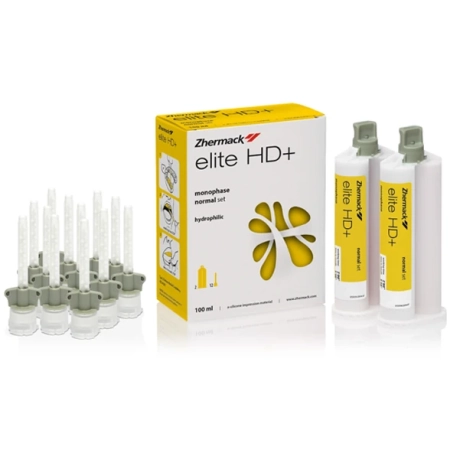 elite hd+ monophase normal set (желтый) - а-силикон монофазный, 50мл+50мл, zhermack