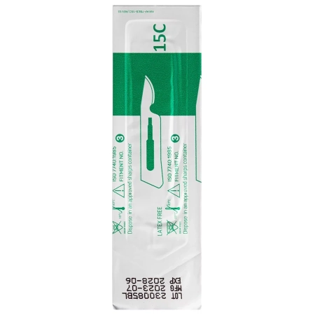 лезвие для скальпеля №15c нержавеющая сталь (100 шт) volkmann