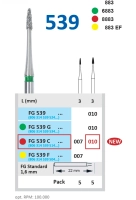 fg539c010 бор алмазный fg - остроконечный - 010 красный, horico
