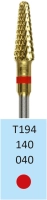 t194140040 фреза твс-конус - 040 красный насечка крестообразная мелкая. мет. сплавы пластмасса   ho