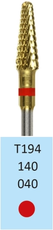 T194140040 Фреза твс-конус - 040 красный насечка крестообразная мелкая. мет. сплавы пластмасса   HO