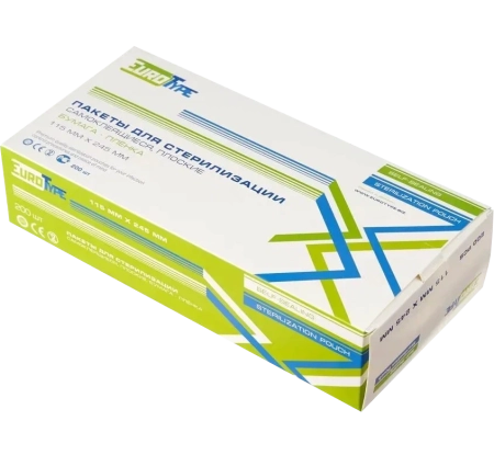 Пакеты для стерилизации 115мм х 245мм (200шт) EuroType