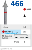 fg466c031 бор алмазный fg - окклюзионный - 031 красный horico