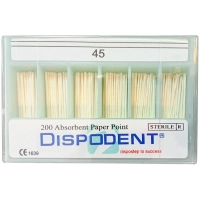 штифты бумажные абсорбирующие 02 №45 (200 шт) dispodent