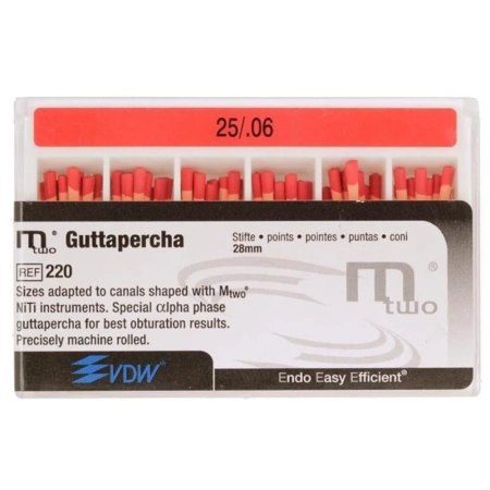 Гуттаперчевые штифты 06 Mtwo №25, 60шт., VDW